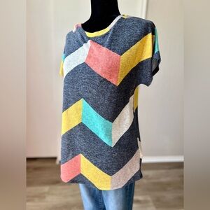 Chevron Patterned Multicolor Blouse